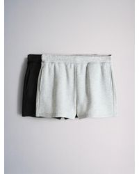 The Set - 2 Pack Fold-Over Waist Sweat Shorts - Lyst