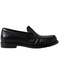 Calvin Klein - Calvin Klein Thea Leather Pleated Loafers - Lyst