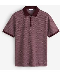 Next - Burgundy N. Premium Pattern Polo Shirt - Lyst