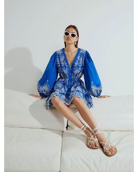 River Island - Broiderie Shirt Dress - Lyst