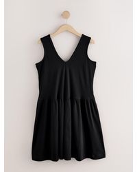 Next - 100% Cotton V-Neck Jersey Mini Summer Dress - Lyst