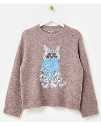 Oliver Bonas - Cuthbert Cat Crew Neck Knitted Jumper - Lyst