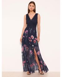 slim fit dress slacks Mimi Lace Floral Maxi Dress