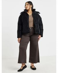 Simply Be - Leopard Printed Padded Coat - Lyst