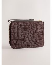 Next - Chocolate Leather Midi Purse - Lyst