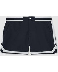 Reiss - Baller Ché Stripe-Trim Swim Shorts - Lyst