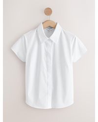 Next - Fuller Bust Fitted Stretch Essential Short Sleeve Shirt - Lyst