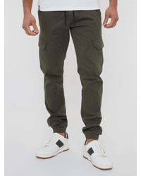 Threadbare - Khaki Cotton Jogger Style Cargo Trousers With Stretch - Lyst