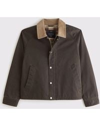 Abercrombie & Fitch - Cropped Long Sleeved Zip Barn Jacket - Lyst