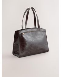 Next - Chocolate Structured Tote Bag - Lyst