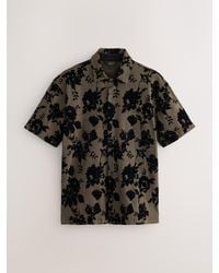 Next - Floral Texture Jersey Short Sleeve Shirt - Lyst