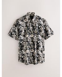 Next - Regular Fit Kew Collection 100% Cotton Floral Short Sleeve Shirt - Lyst