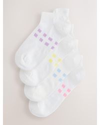 Next - Pastel Gingham Print Trainer Socks 4 Pack - Lyst