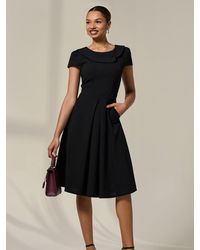 Jolie Moi - Collared Cap Sleeve Midi Dress - Lyst