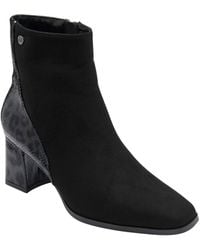 Lotus - Microfibre Heeled Ankle Boots - Lyst