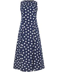 M Com - Spot Print Fit & Flare Dress - Lyst