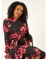 Roman - Petite Floral Print Shirt Dress - Lyst