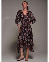 Jolie Moi - Frill Trim Mesh Maxi Dress - Lyst