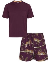Cyberjammies - Jersey Top & Leopard Print Shorts Set - Lyst