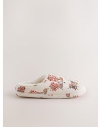 Next - Hamish Plush Mule Printed Slippers - Lyst