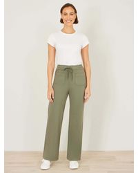 Yumi' - Relaxed Stretch Wide Leg Trousers With Pockets - Lyst