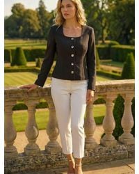 Roman - Petite Scoop Neck Buttoned Jacket - Lyst