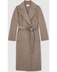Reiss - Wool-Blend Double-Breasted Blind-Seam Coat With Cashmere - Lyst