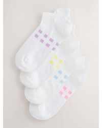 Next - Pastel Gingham Print Trainer Socks 4 Pack - Lyst