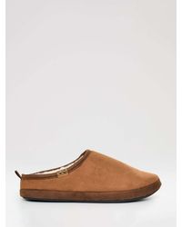 Threadbare - Faux Suede Faux Fur Lined Mule Slippers - Lyst