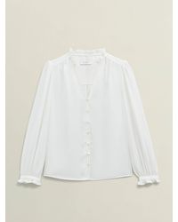 Hobbs - Ivory Rosalie Long Sleeve Blouse - Lyst
