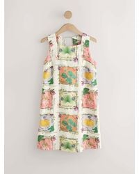 Next - Linen Rich Square Neck Shift Mini Dress - Lyst