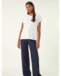 Roman - Textured Short Sleeve Stretch T-Shirt - Lyst