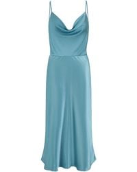 Yumi' - Satin Cowl Neck Midi Dress - Lyst