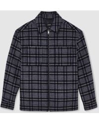 Reiss - Vitarli Wool-Blend Check Padded Overshirt - Lyst