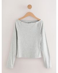 Next - Open Slash Neck Soft Touch Long Sleeve Top - Lyst