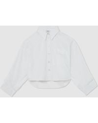 Reiss - Cotton Cropped Long-Sleeve Shirts - Lyst