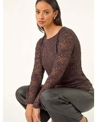 Roman - Baroque Lace Stretch Blouse - Lyst