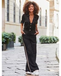Sosandar - Side Stripe Button Front Jumpsuit - Lyst