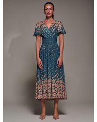 Jolie Moi - Mirrored Mesh Short Sleeve Midaxi Dress - Lyst