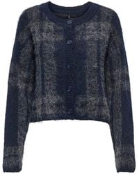 ONLY - Cosy Button Through Checked Cardigan - Lyst