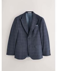 Next - Regular Fit N. Premium Windowpane Check Italian Cotton Suit Jacket - Lyst