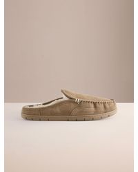 Next - Taupe Signature Stitch Mule Slippers - Lyst