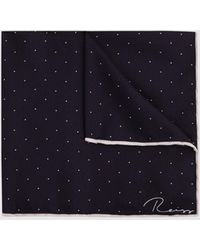 Reiss - Liam - Navy Polka Dot Silk Pocket Square, One - Lyst