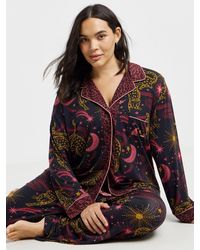 Figleaves - Celestial Leopard Contrast Pyjamas & Eyemask Set - Lyst
