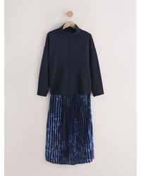 Next - 2-In-1 Pullover Mit Plissiertem Midirock - Lyst