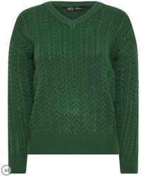 M Com - Petite V-Neck Mini Cable Jumper - Lyst