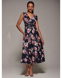 Jolie Moi - V-Neck Fit & Flare Scuba Midaxi Dress - Lyst