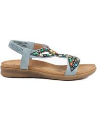 Pavers - Elasticated Embellished Slingback Sandals - Lyst