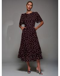 Jolie Moi - Frill Detail Chiffon Midaxi Dress - Lyst