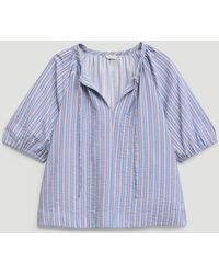 Hush - Stripe Beatrix Balloon Sleeve Air Flow Blouse - Lyst